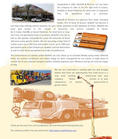 MOBILIFT & PARTNERS LLC - صحار - +968 26 701516