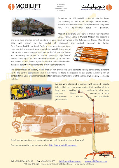 MOBILIFT & PARTNERS LLC - Oman|Sohar|CHPC+3M4